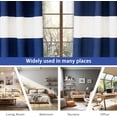 thumbnail image 5 of DriftAway Chris Vertical Striped Pattern Linen Blend Lined Thermal Insulated Blackout and Room Darkening Rod Pocket Back Tab Linen Curtains for Farmhouse Printed 2 Panel 52 by 54 Inch Dark Blue, 5 of 5