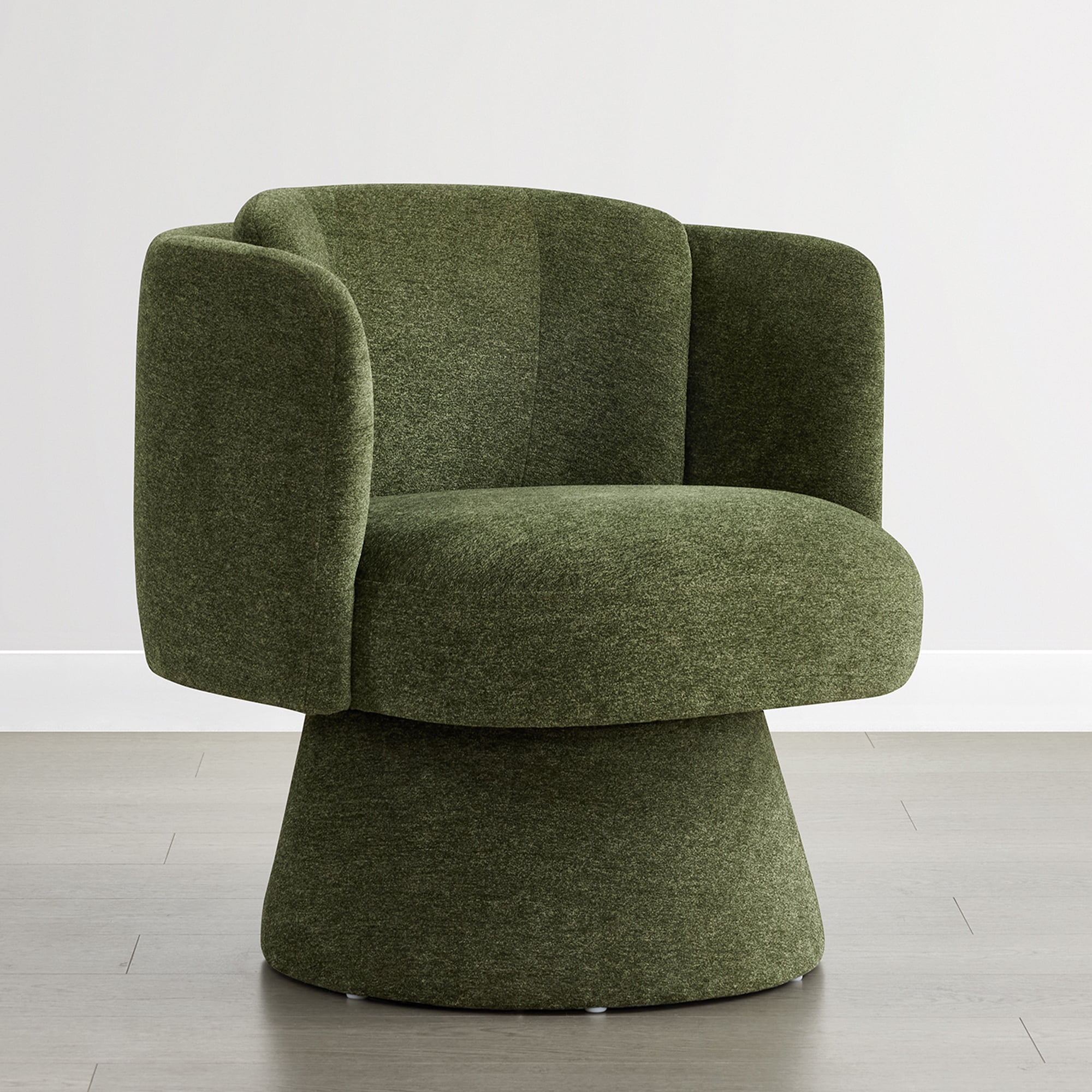 Spruce & Spring Modern Upholstered Swivel Barrel Accent Chair Green, Single