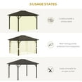 thumbnail image 5 of Outsunny 11.9" x 9.8" Hardtop Gazebo with Curtains and Netting, Permanent Pavilion Metal Roof Gazebo Canopy with Aluminum Frame and Top Hook, Cream, 5 of 9
