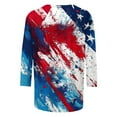 thumbnail image 5 of Xdegoge 4Th of July Shirts for Women 3/4 Sleeve Patriotic American Flag Shirt Star Striped Graphic Tee Shirts Dressy Casual USA Blouse Summer Independence Day Tops My Orders Placed Recently By Me, 5 of 5
