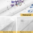 thumbnail image 4 of Spring Wisteria No Hooks Shower Curtain with Snap-in Liner Watercolor Falling Purple Floral Green Eucalyptus Leaf Butterfly Shower Curtains for Bathroom, Waterproof, Easy Install, Washable 72"x84", 4 of 9
