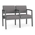 thumbnail image 1 of Lenox Steel Reception Waiting 2 Seats Chair / Charcoal Steel / Light Gray, 1 of 5