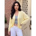 thumbnail image 6 of LMLYSoH Women's Knit Cardigan Solid Color Long Sleeve Open Front Sweater, 6 of 9