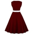 thumbnail image 4 of Robes pour Femmes 2024 Été Robe Ample Couleur Contrastée Sans Manches Col en V Robe Aguichant 50 % de Réduction!, 4 of 4