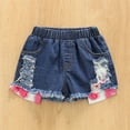 thumbnail image 5 of Coerni Kids Baby Girls Outfits Tie Dye Off Shoulder Crop Tops + Denim Shorts Set Toddler Summer Cute Clothes Set 2pcs, 5 of 9