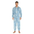 thumbnail image 3 of FORMRS Onesies Pajama for Adults Unisex Hoodie Winter Jumpsuit One Piece Sleepwear, Sizes S-2XL, Blue Snowflake, 3 of 7