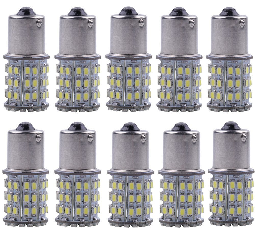 10 x Super Bright 1141 Interior Light Bulbs BA15S 1156 80 SMD LED 1003 900 Lumens RV Camper Trailer Turn Signal Backup Reverse,Natural White