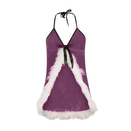

Womens Lingerie Sets Clearance Bib Pants Coverall Sling Sling Straps Underwear Crotchless Lingerie for Women Purple M