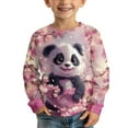 thumbnail image 2 of DISNIMO Cherry Blossom Panda T-Shirts for Kids Girls Long Sleeve Shirts With Cuffs for Kids Shirt Girls Long Sleeve T Shirts Size 13-14 Girls Long Sleeve Tee Shirts for Girls Tees Tshirts, 2 of 7