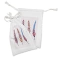 thumbnail image 2 of Feather Fabric Pouch Set of 2, Graphic of Hand Painted Watercolor Bohemian Items Colorful Abstract Plumes, Small Drawstring Bag for Toiletries Masks and Favors, 9" x 6", Multicolor, by Ambesonne, 2 of 2