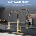 thumbnail image 3 of Grifo de cocina AIMADI Gold con pulverizador desplegable cepillado, 3 of 7