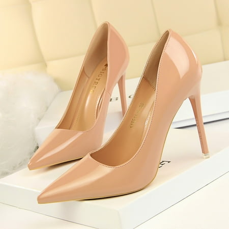 

Women‘s Pointed Toe Super High Heels Solid Color Stiletto Heels Sexy Slip On Pumps