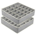thumbnail image 6 of ZOUYUE 2Pcs Underwear Sock Drawer Organizer, 24+24 Cells Foldable Closet Storage Boxes Organizer Divider for Clothes, Socks, Lingerie,Ties, 6 of 8