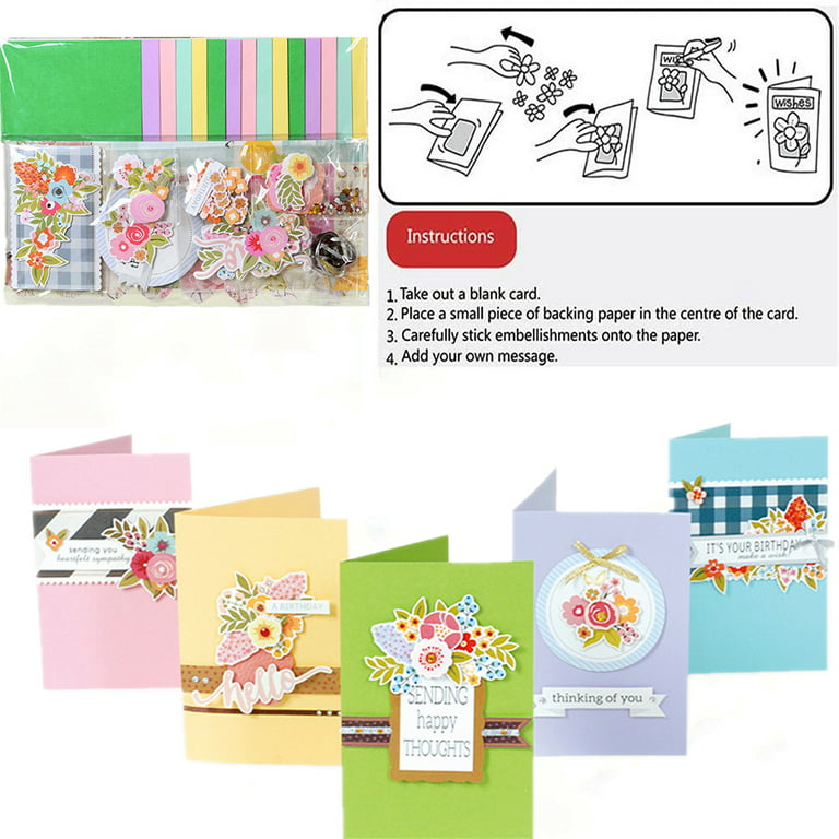 Gigicloud Paper Card Making Kits Colorful Handmade Greeting Card Kits Diy  Making Material Set For Birthday Invitation, Thanksgiving
