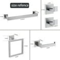 thumbnail image 2 of stusgo Silver 5-Piece Square Bathroom Hardware Set,40cm Towel Bar,Toilet Paper Holder,Towel Ring,and 2 Towel Hooks,SUS 304 Stainless Steel Bathroom Accessories,Wall Mounted Towel Rack Kit（Silver）, 2 of 6