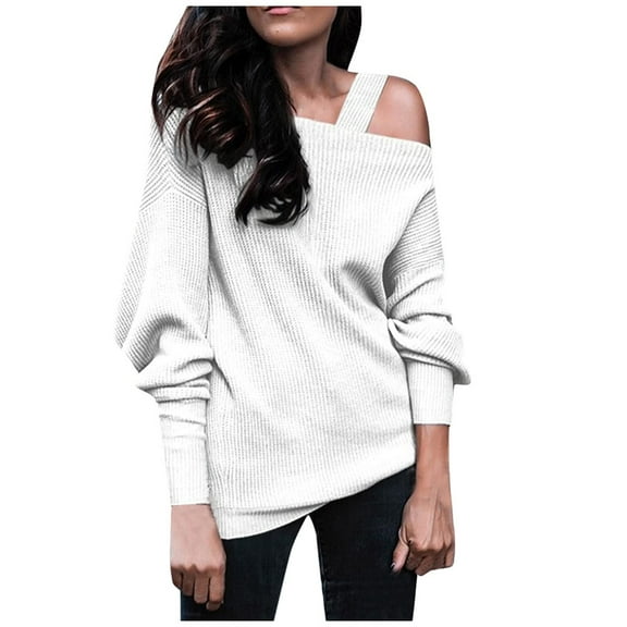 Inkach Women Long Sleeve Strappy Cold Shoulder T-Shirt Tops O-Neck Tunic Blouses