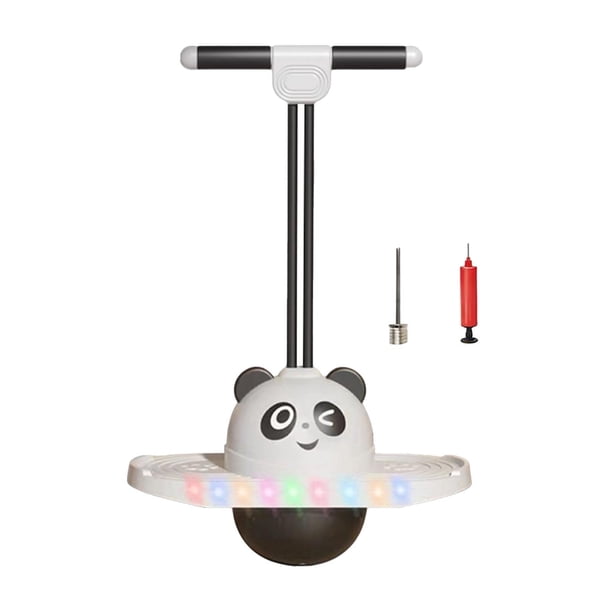 Pogo Jump Ball con luz antideslizante para fitness, regalo ideal para entrenamiento corporal. Negro