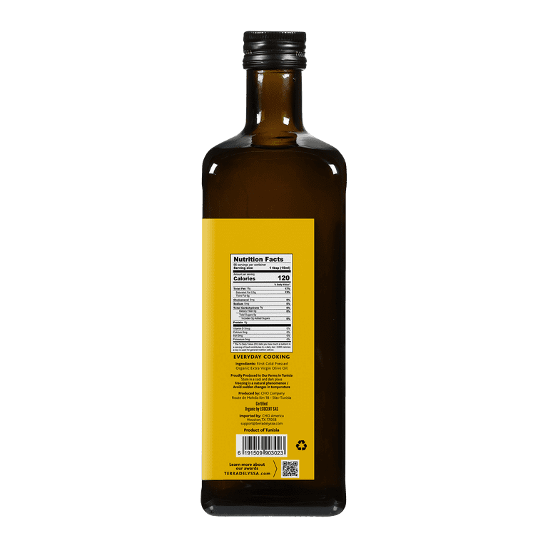 Terra Delyssa Organic Extra Virgin Olive Oil, 34 fl. oz. Glass