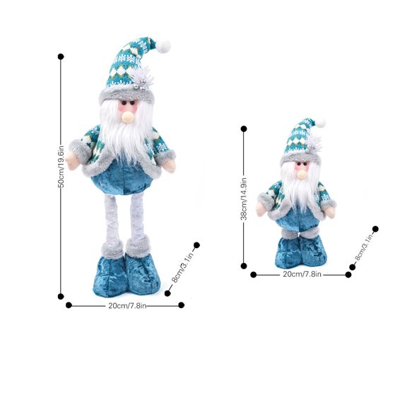 CASAFUN Blue Sequin Gnomes Plush Swedish Tomte for Christmas Decorations, 19 inch Handmade Stuffed Gnome Xmas Holiday Decor