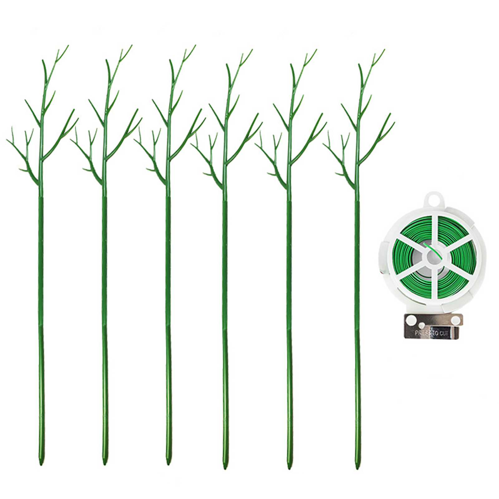 Green Tree Branch Support Stake, 6 Pack Adjustable Plant Trellis Poles