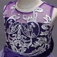 thumbnail image 6 of IBTOM CASTLE Flower Girl Lace Dress for Kids Wedding Bridesmaid Pageant Party Formal Long Maxi Gown Princess Communion Tulle Bow Dresses 2-3 Years Purple, 6 of 9