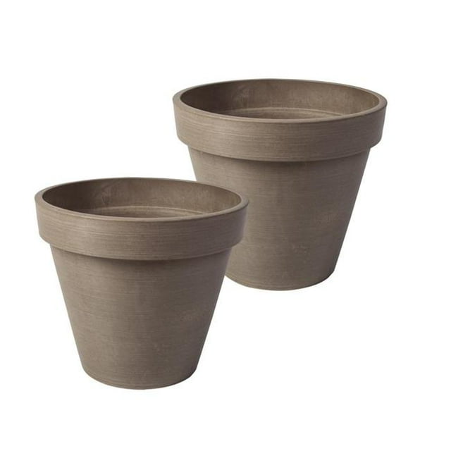Algreen 18816 6 x 6 x 6 Po Rond Bandé&44; Taupe - Pack de 2
