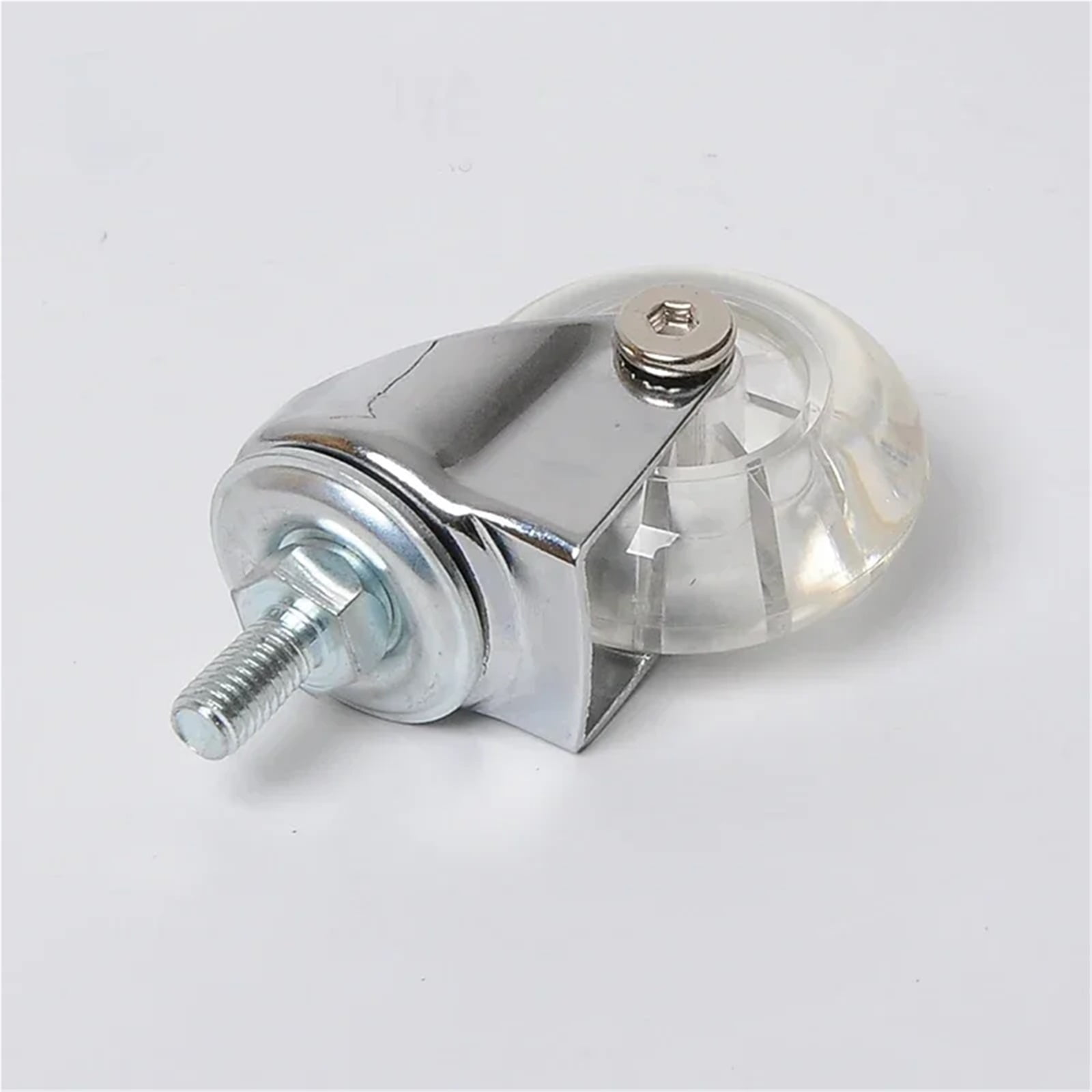 4Pcs 2 Inch M8x15mm Screw Threaded Stem Casters Office Chair Caster Wheel Clear Swivel Casters With Brake For Sofa Chair Cabinet ,Quiet and Smooth