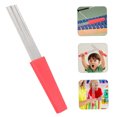 thumbnail image 4 of TABLZONE Red Comb Style Guiro Scraper Stainless Steel Percussion Instrument for Band and Concerts, 4 of 8