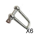 thumbnail image 1 of DYNWAVECA 5-6pack 304 Stainless Steel Long D-Shackle Chain Shackle Rigging Fastener 5MM 6 Pcs, 1 of 7