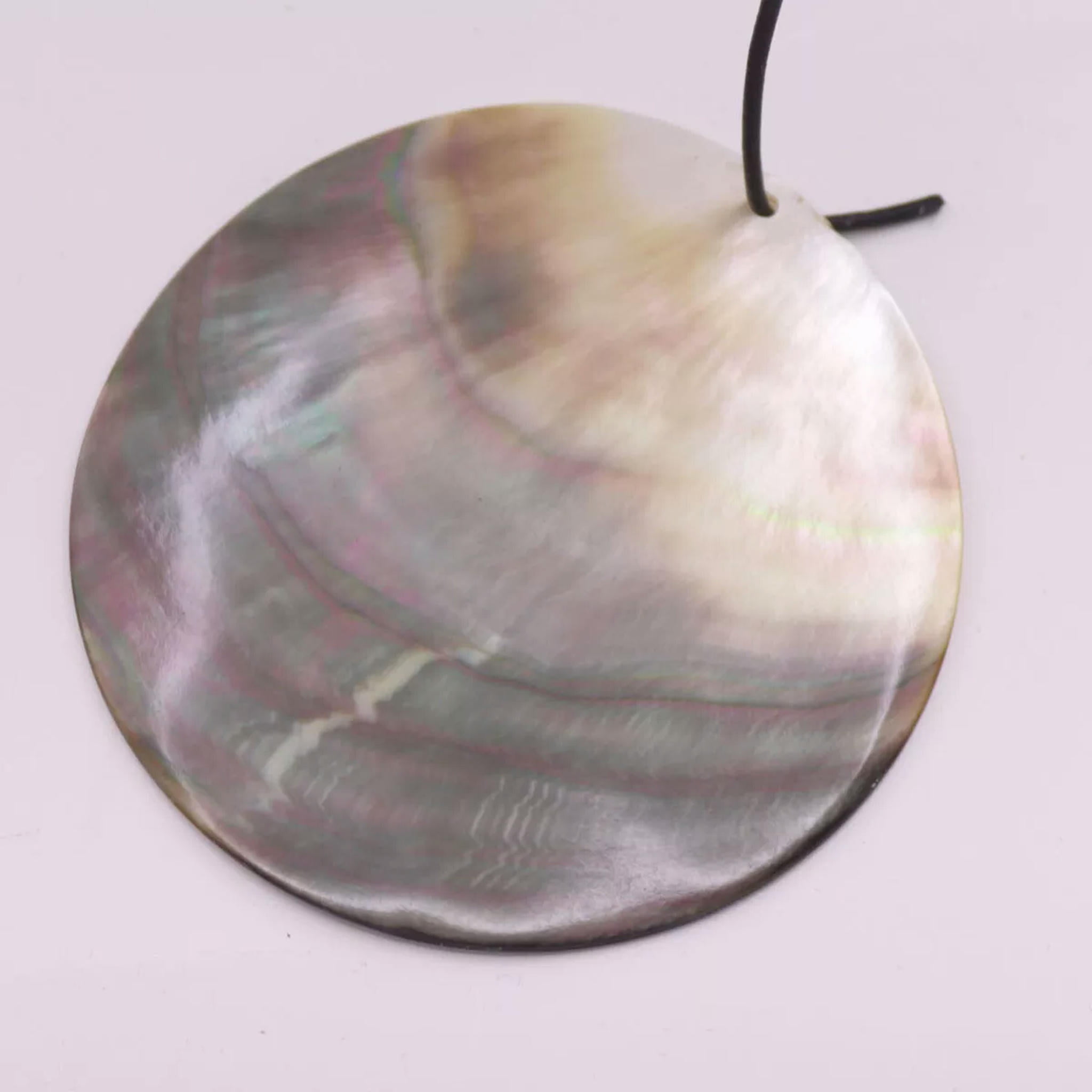 EOEMY 60mm Round Natural Shell Mother Of Pearl Loose Beads For Pendant Making Diy