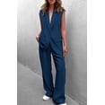 thumbnail image 3 of Conjunto PRETTYGARDEN Chaleco sin Mangas Pantalones Palazzo Azul Oscuro M, 3 of 8