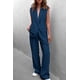 thumbnail image 3 of Conjunto PRETTYGARDEN Chaleco sin Mangas Pantalones Palazzo Azul Oscuro M, 3 of 8