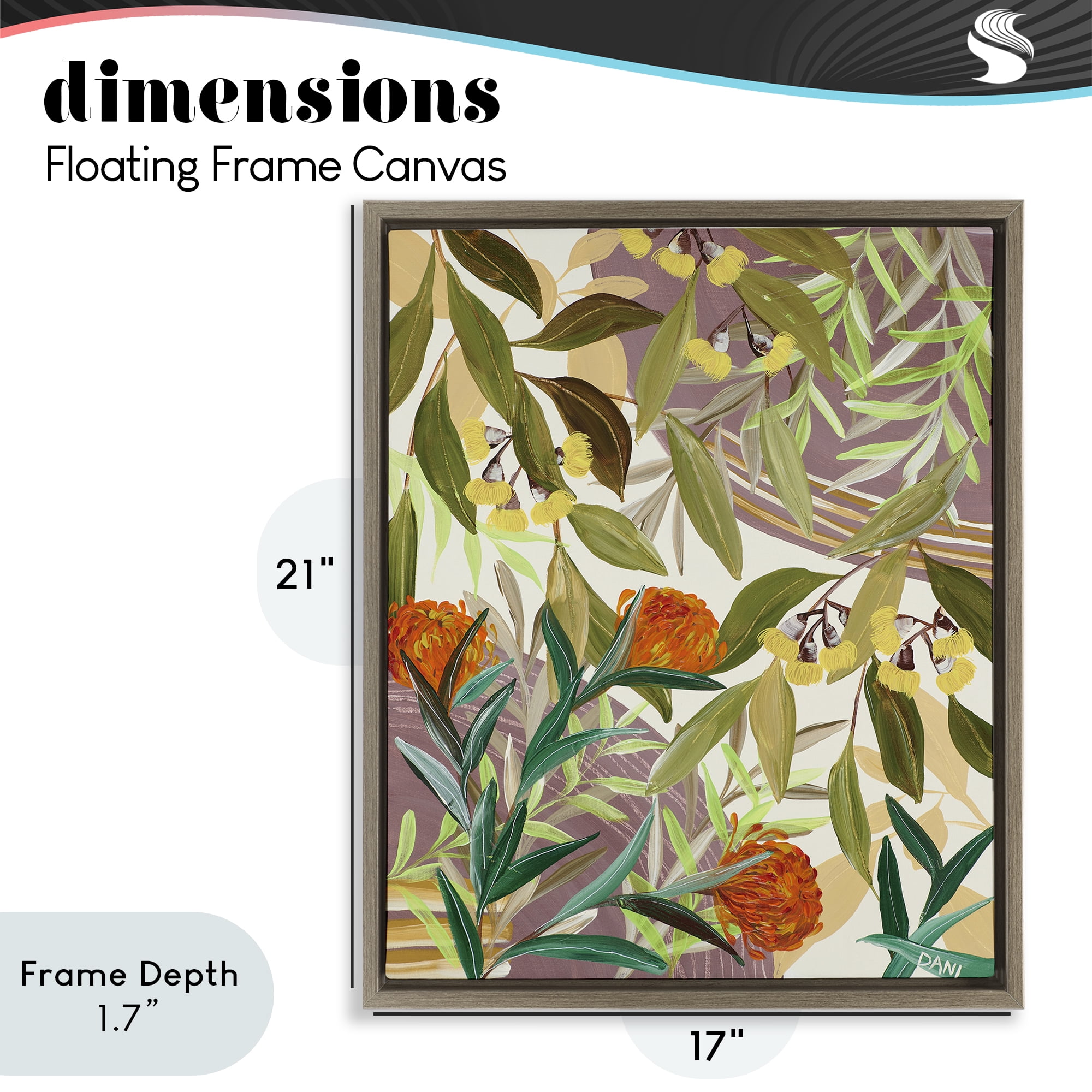Stupell Industries Walk With Me Blooms Brown Framed Floater Canvas Wall Art, design by Dani Heyward