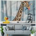 thumbnail image 4 of Orinice Giraffe in Bathtub Tapestry Wall Hanging Unique Style Graphic Tapestries for Home Wall Decor Living Room Bedroom Dorm Farmhouse Apartment Decoration 50x40inch, 4 of 6