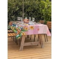 thumbnail image 2 of Easter Gnomes Bunnies Outdoor Tablecloth - 60x120 Inch Rectangle Dining Table Cover, Spring Easter Eggs Floral Pink Wood Waterproof Outdoor Table Cloth with Umbrella Hole & Zipper for Picnic/Patio, 2 of 7