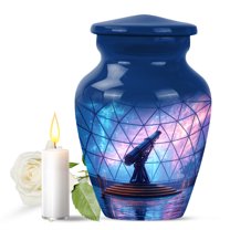 JAGASY Telescope Small Urns for Ashes for Women, Blue Urn for Ashes Adult Male, Night Starry Sky Decorative Urns for Parents, Pink Keepsake Cremation Urn for Mom & Dad, (3 Inch)