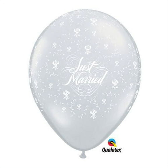 Burton & Burton 5" Just Married All Over Balloons, Pack/100