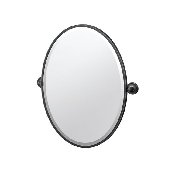Gatco Designer II 27.5" Framed Oval Mirror, Matte Black