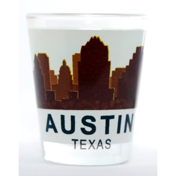 Austin Texas Sunset Skyline Shot Glass