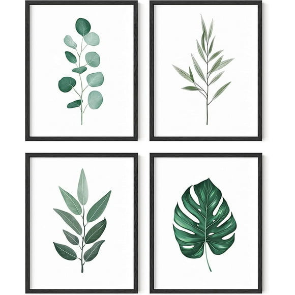SIABC-Plant Wall Art - Botanical Prints Art, Green Collection Set, Pictures Leaves Paintings For Wall, Minimalist Sage Decor (11x14, UNFRAMED)