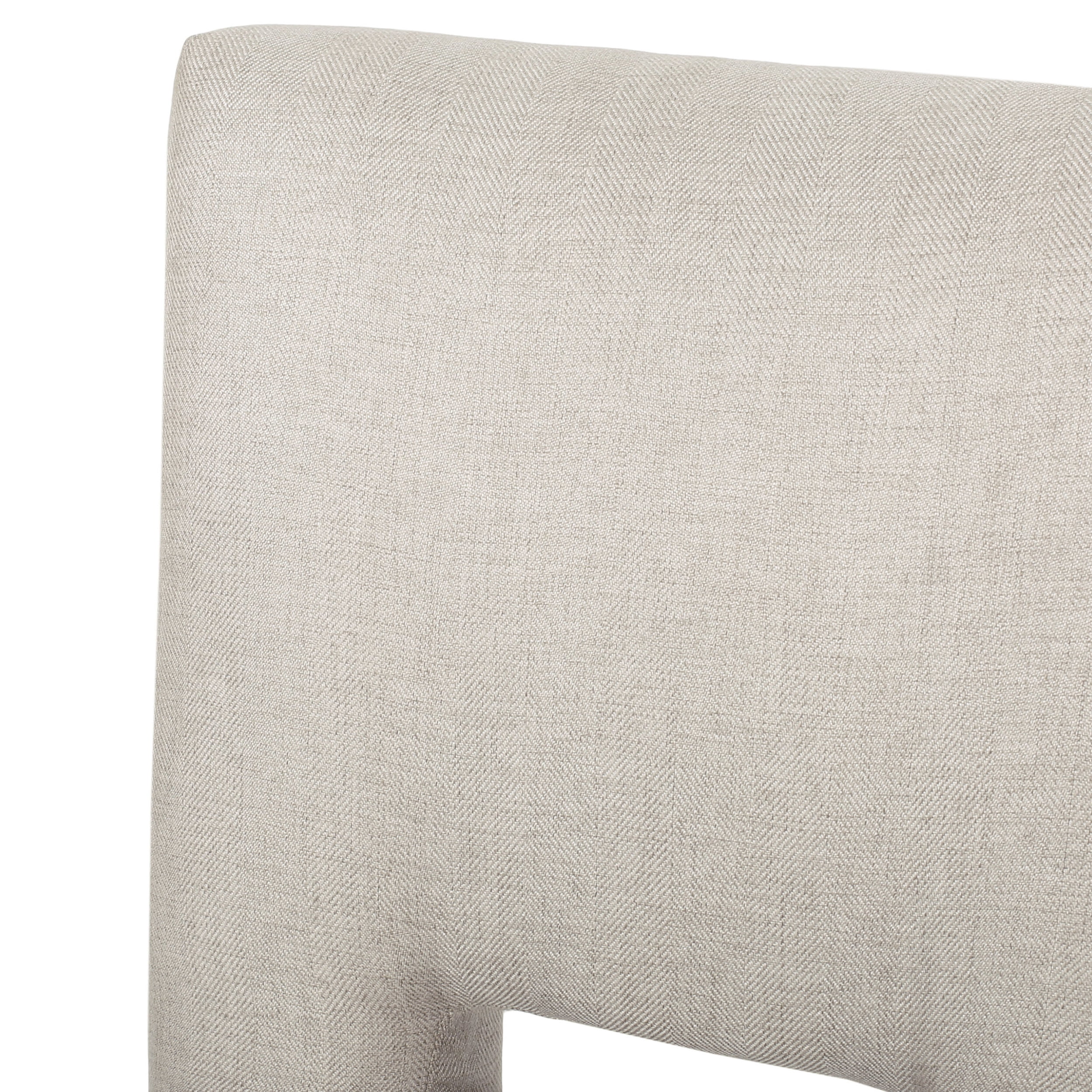 Noble House Elmcrest Fabric Upholstered 27 Inch Counter Stools, Set of 2, Wheat and Weathered Natural