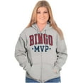thumbnail image 4 of Funny Bingo Grandma Grandmother Gigi Unisex Fleece Graphic Zip Up Hoodie Brisco Brands 2X, 4 of 5