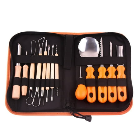 13 Pieces Stainless Steel Professional Halloween Pumpkin Carving Tools Kit DIY Jack-O-Lanterns Maker for Kids and