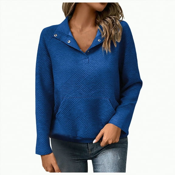 Futezty Women's Half Zip Sweatshirts Casual Long Sleeve Fleece Oversized Quarter Pullover Tops With Pockets
