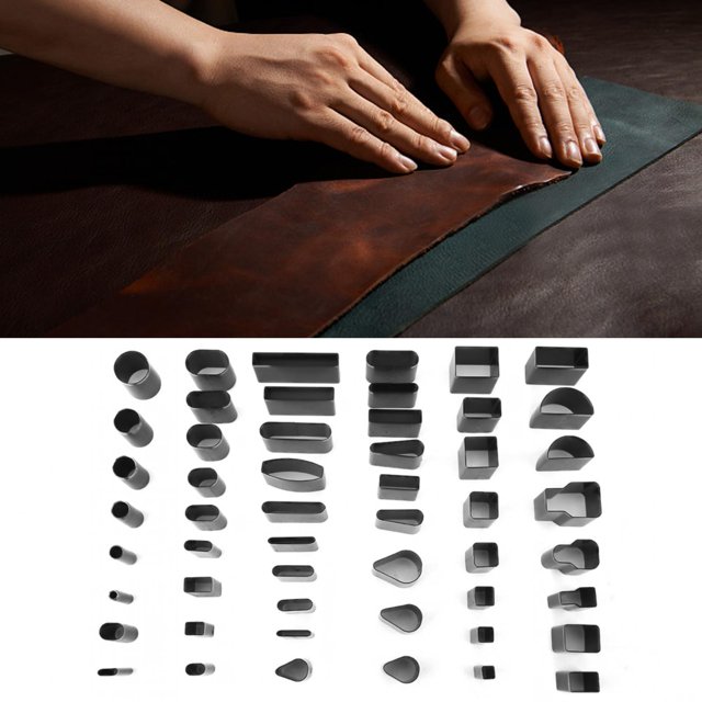 Premium Alloy Steel 52pcs Multi Shape Leather Hole Punch Cutter Set for DIY Craft, Leather Belt, Camera, and Small Leather Craft