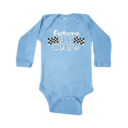 

Inktastic Future Pit Crew Racing Flags Gift Baby Boy or Baby Girl Long Sleeve Bodysuit