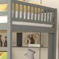 thumbnail image 6 of Harper & Bright Designs Full Size Loft Bed with Desk, Wooden Loft Bed Frame with Staircase and Shelves for Bedroom, Grey, 6 of 9