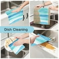thumbnail image 2 of Blue and Green Waves 6 Pack Kitchen Cleaning Cloths 11'' x 11'', Super Absorbent, Soft Double Layer Plush for Dish and Surface Cleaning, 2 of 9