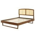 thumbnail image 3 of Platform Bed Frame, Queen Size, Wood, Brown Walnut, Modern Contemporary Urban Design, Bedroom Master Guest Suite, 3 of 9