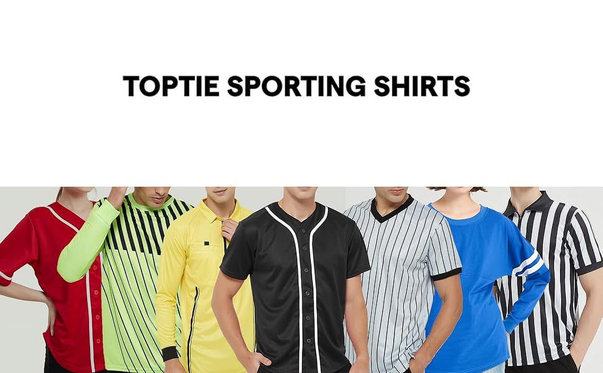 TOPTIE Men's Official Soccer Long Sleeve Referee Jersey USSF Pro Uniform-Blue-L